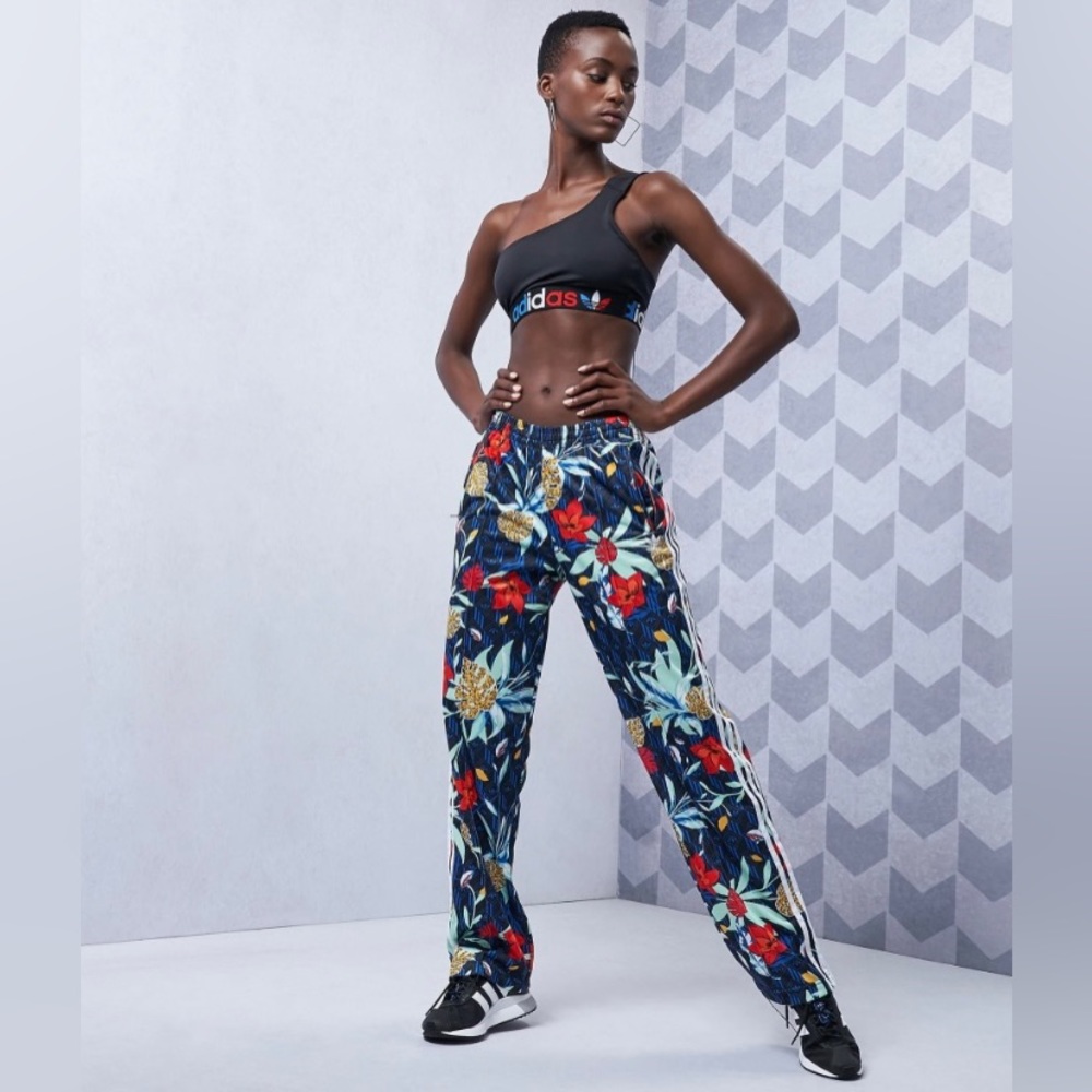 Adidas HER Studio London Red/Blue Floral Patterned Track Pant Size XS NWT